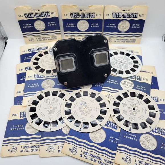 View Master Other - Sawyer's View-master 27 Reels & Viewer Original Bakelite Black Patent 2,189,285